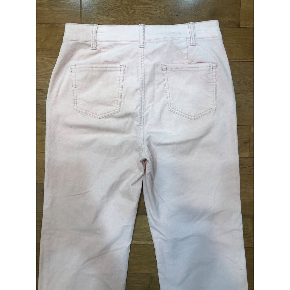 Draper James RSVP High Rise Wide Leg Soft Pink Corduroy Trousers Size 10 - Picture 8 of 9